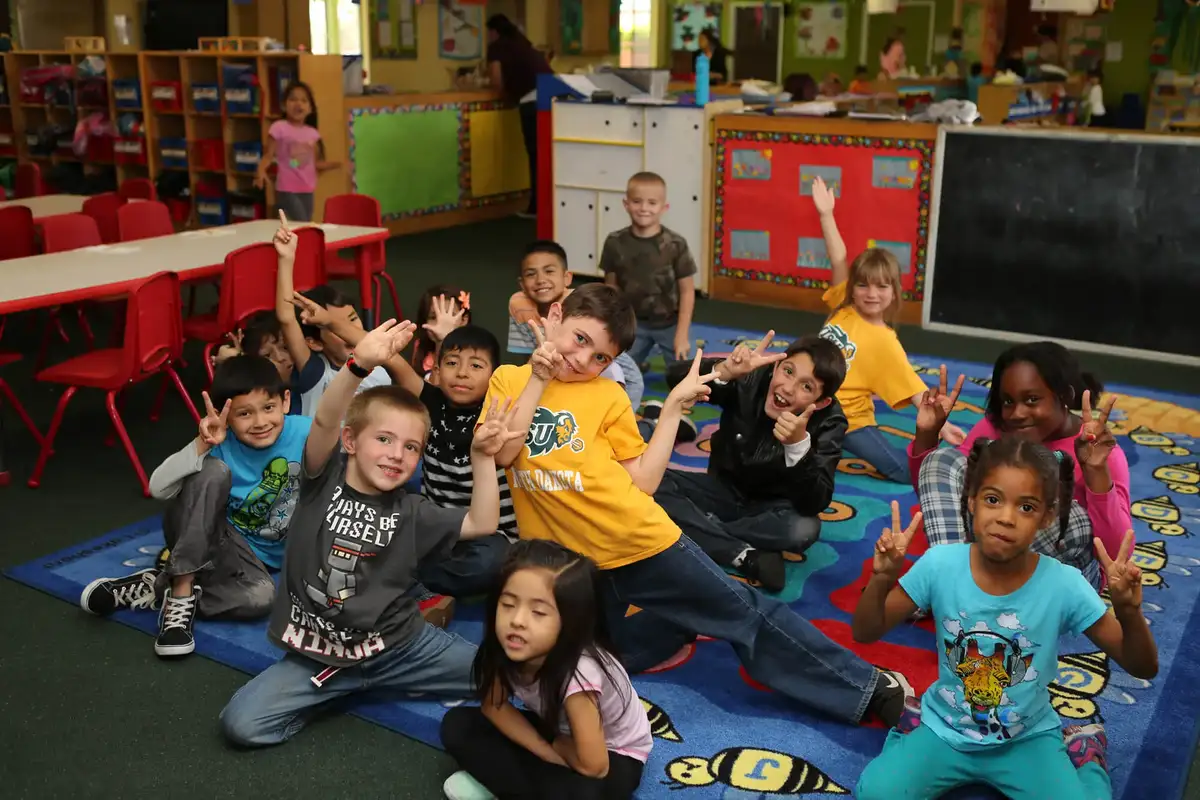 School-age children ages 5-12 at Sierra Preschool's before and after school care program